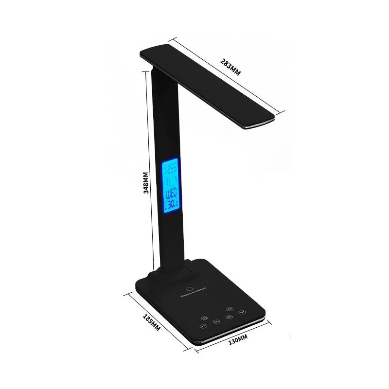 Lampe de bureau LED avec chargeur sans fil et port USB enfichable, veilleuse tactile à intensité variable, pour le soin des yeux, pour les jeux, la lecture à domicile - Mr Connected