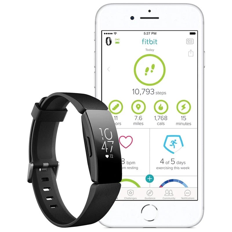 Fitbit Inspire HR Smart Fitness Tracker montre moniteur de fréquence cardiaque étapes de sommeil nager étanche Bracelet d'exercice de santé - Mr Connected