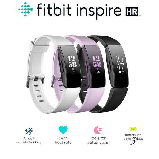 Fitbit Inspire HR Smart Fitness Tracker montre moniteur de fréquence cardiaque étapes de sommeil nager étanche Bracelet d'exercice de santé - Mr Connected