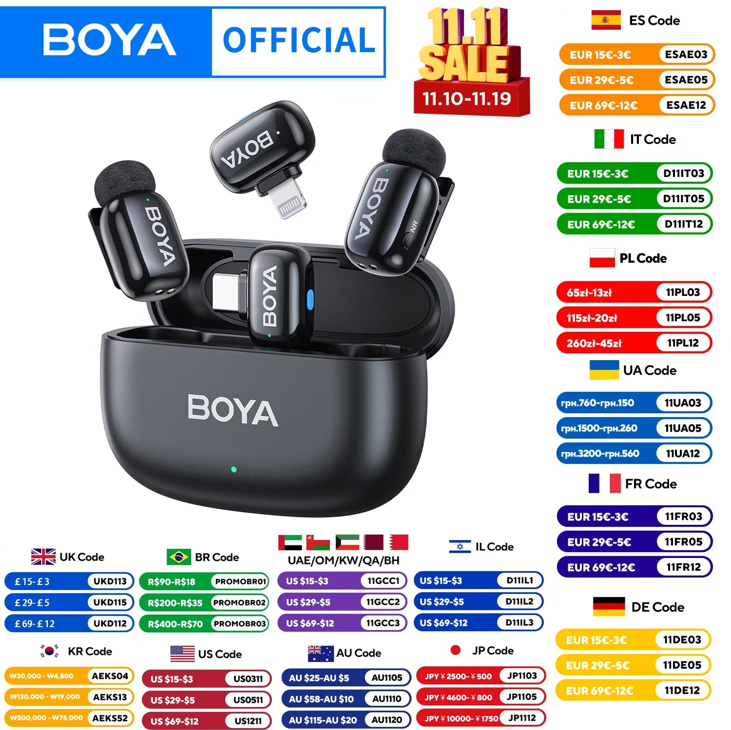 BOYA BOYA Mini Microphone à revers Lavalier sans fil pour iPhone iPad Android type - c téléphone diffusion en direct enregistrement Audio vidéo Vlog - Mr Connected