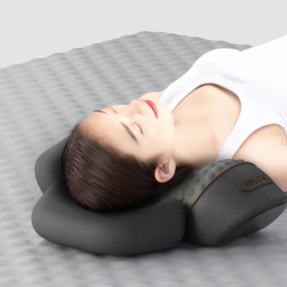Masseur de cou ergonomique en mousse à mémoire de forme, oreiller chauffant et vibrant pour les épaules, multifonction pour le cou, le dos et les épaules - Mr Connected