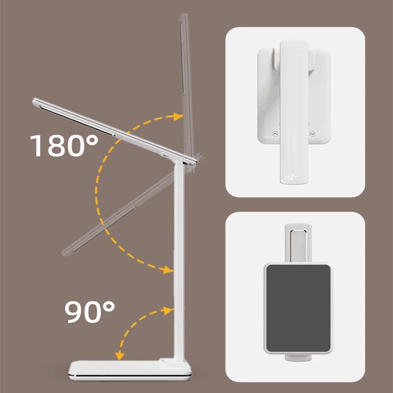 Lampe de bureau LED avec chargeur sans fil et port USB enfichable, veilleuse tactile à intensité variable, pour le soin des yeux, pour les jeux, la lecture à domicile - Mr Connected
