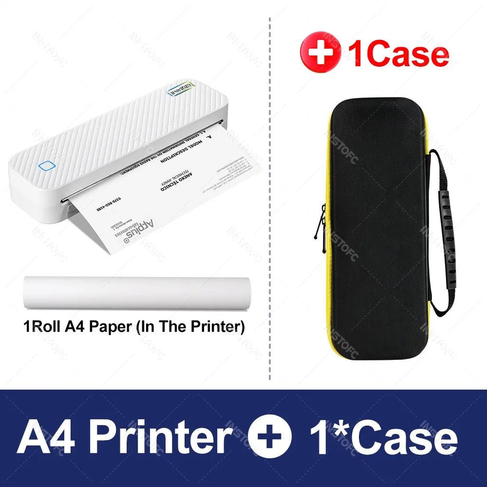 Imprimante thermique Portable A4 Bluetooth Photos PDF Machine d'impression de documents rouleaux pliés papier pour le travail de bureau maison école voyage - Mr Connected