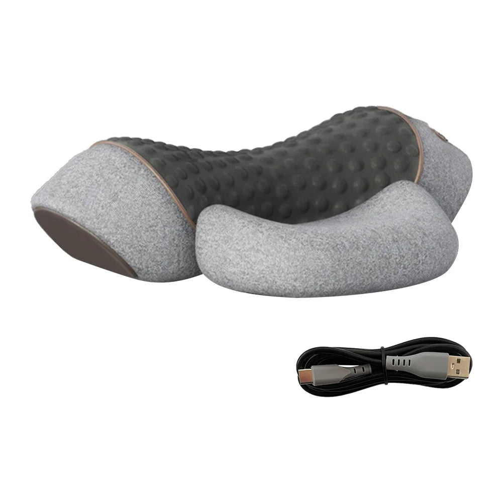 Masseur de cou ergonomique en mousse à mémoire de forme, oreiller chauffant et vibrant pour les épaules, multifonction pour le cou, le dos et les épaules - Mr Connected