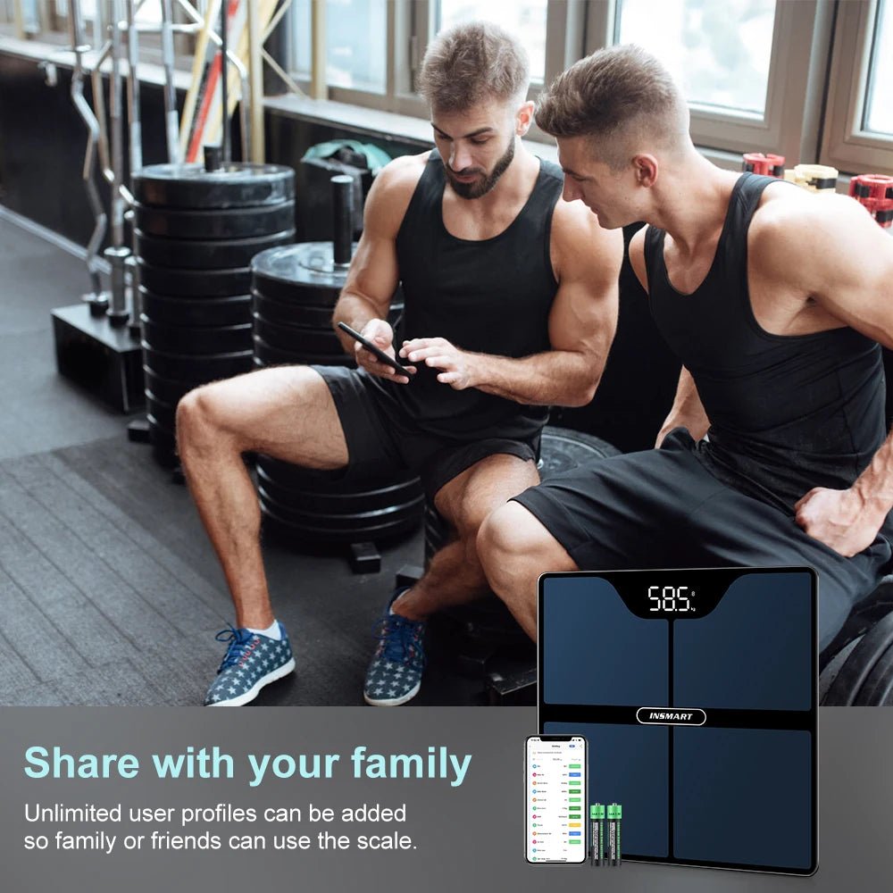 INSMART Balance de poids numérique personne Balance corporelle Inteligente adulte 180kg Balance professionnelle intelligente de graisse corporelle Balance de bioimpédance - Mr Connected