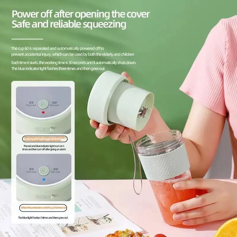 Mini presse - agrumes électrique Portable sans fil, Rechargeable, tasse à 6 lames, mélangeur de Smoothie aux fruits, mélangeur de purée - Mr Connected