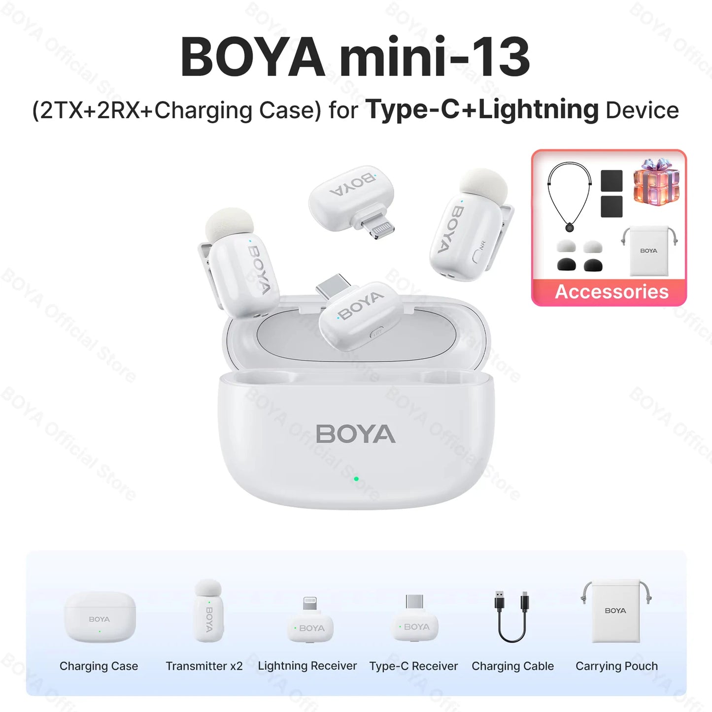 BOYA BOYA Mini Microphone à revers Lavalier sans fil pour iPhone iPad Android type - c téléphone diffusion en direct enregistrement Audio vidéo Vlog - Mr Connected