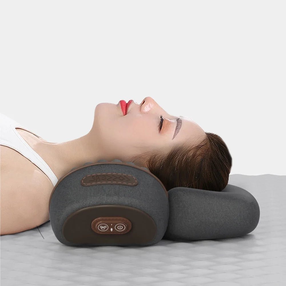 Masseur de cou ergonomique en mousse à mémoire de forme, oreiller chauffant et vibrant pour les épaules, multifonction pour le cou, le dos et les épaules - Mr Connected