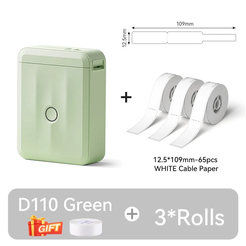 NIIMBOT D110 Version améliorée imprimante d'étiquettes thermiques Mini fabricant d'étiquettes intelligent Portable avec ruban pour bureau maison cuisine école - Mr Connected
