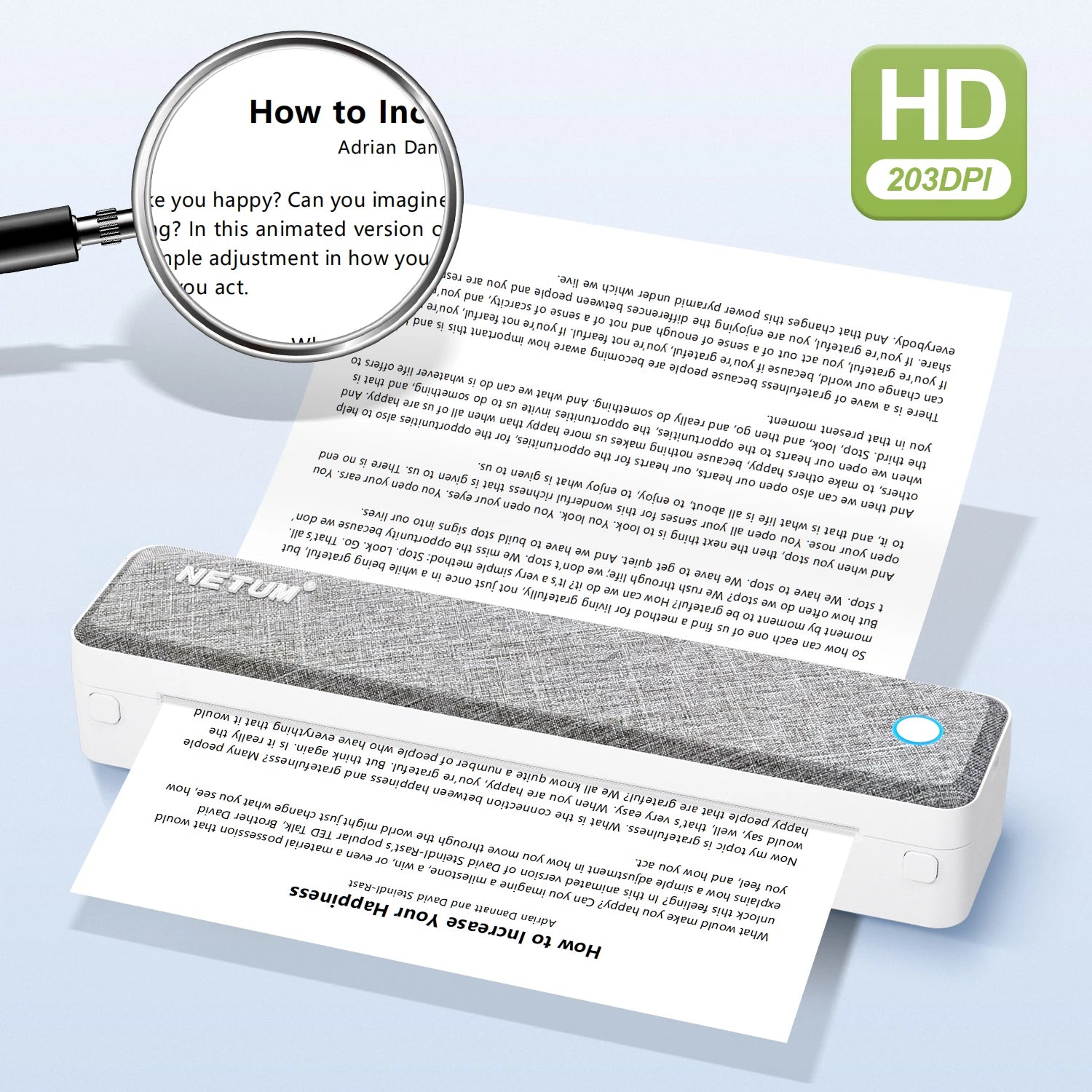 A4 Bluetooth voyage d'affaires imprimer partout sans encre 203DPI Portable imprimante thermique Rechargeable LT - P10 - Mr Connected