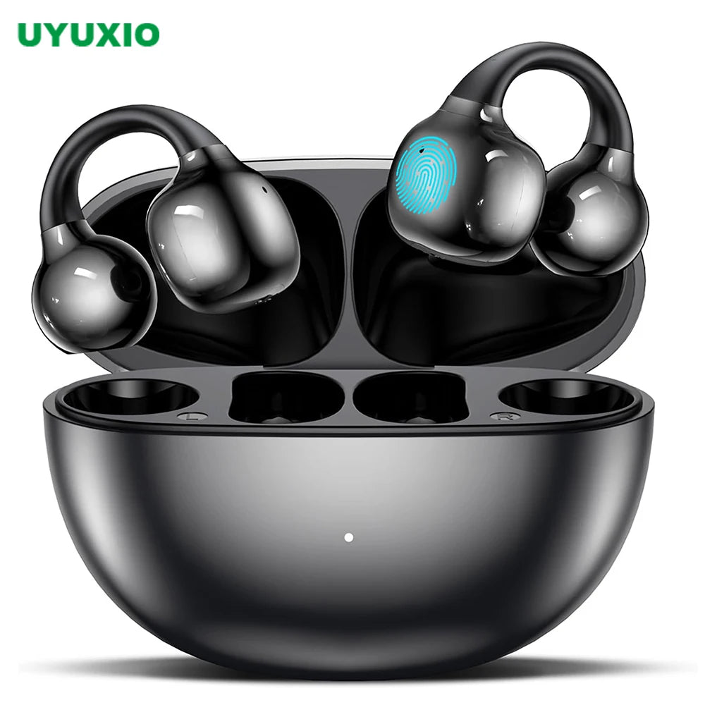 UYUXIO BT 5.4 écouteurs à clipser casque d'écoute à oreille ouverte sans fil avec autonomie de 72 heures longue durée de vie sur les écouteurs pour les entraînements sportifs - Mr Connected