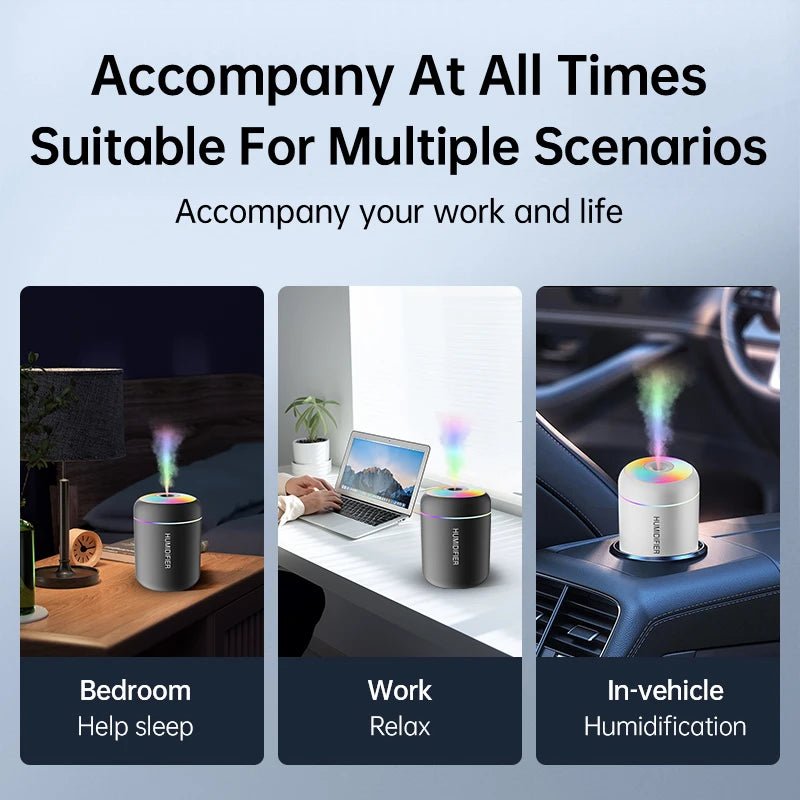 Mini humidificateur d'air électrique USB 180ML, diffuseur d'arôme, purificateur d'huile essentielle, brumisateur d'aromathérapie, lumières pour voiture, maison, chambre à coucher - Mr Connected