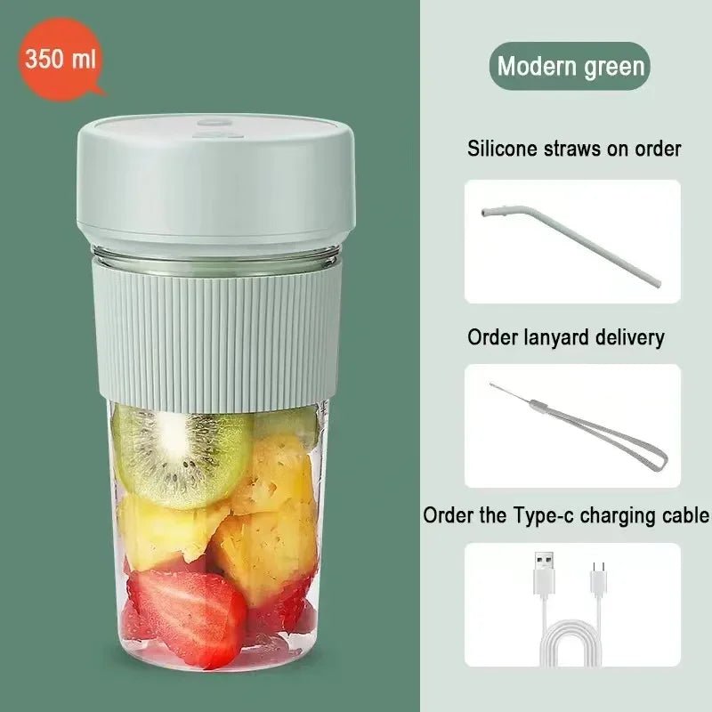 Mini presse - agrumes électrique Portable sans fil, Rechargeable, tasse à 6 lames, mélangeur de Smoothie aux fruits, mélangeur de purée - Mr Connected