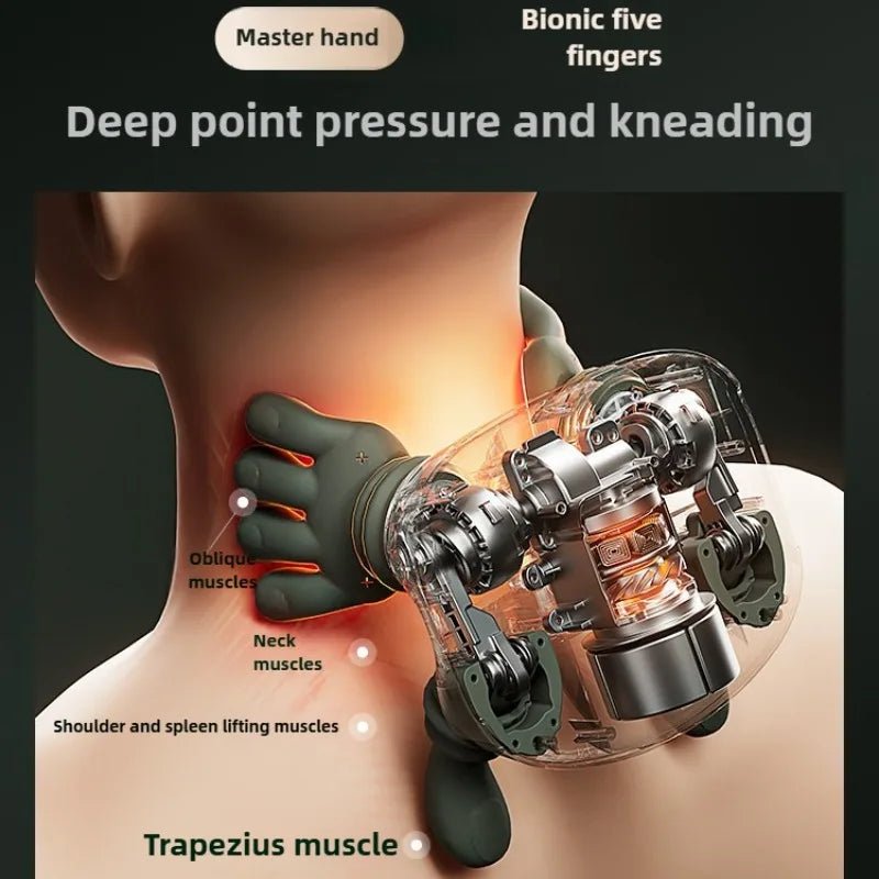 Châle de Massage Type c Charge avec pétrissage thermique masseur d'épaules et de cou Simulation cervicale main humaine Massage Portable cou - Mr Connected