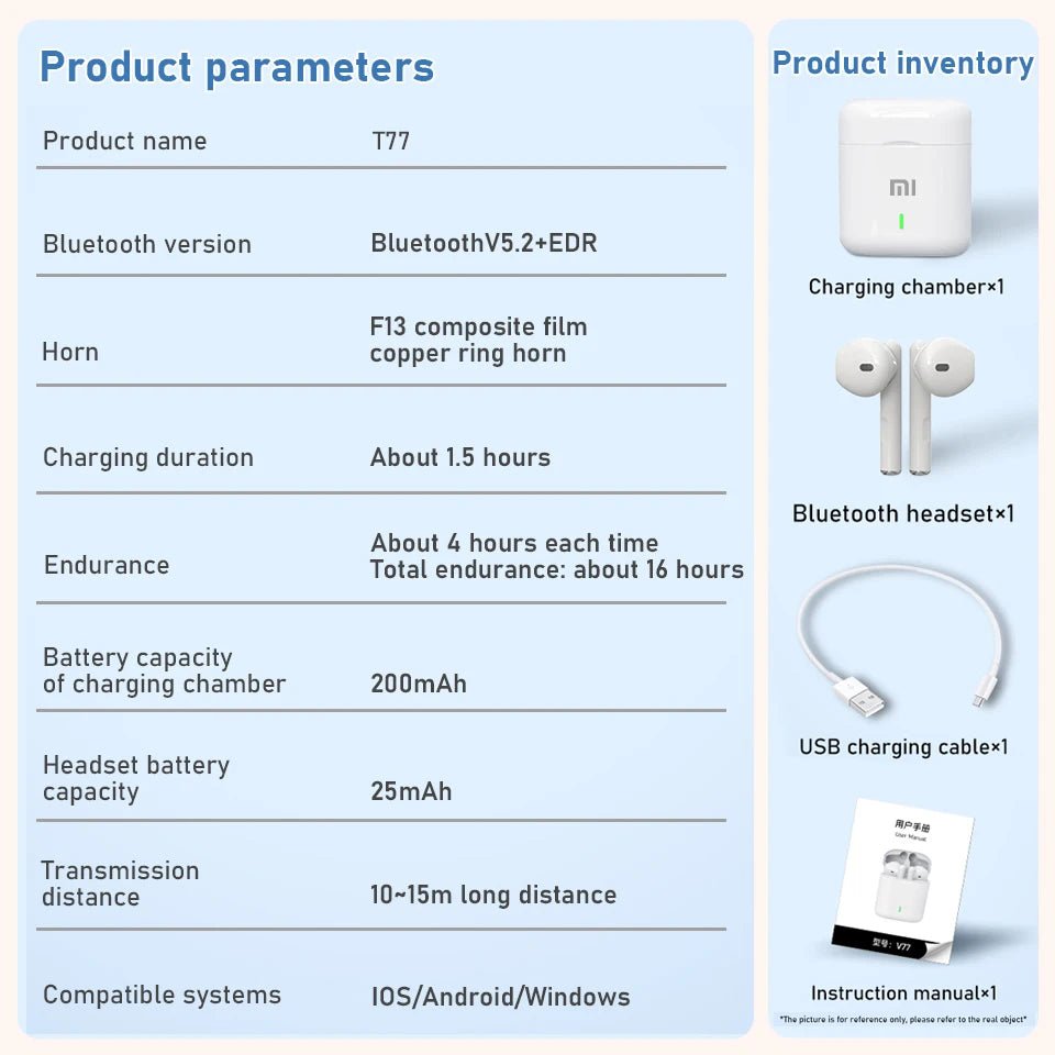 Original XIAOMI V77 tws Bluetooth casque HiFI stéréo jeu écouteur sans fil Sport écouteurs Original XIAOMI avec micro - Mr Connected