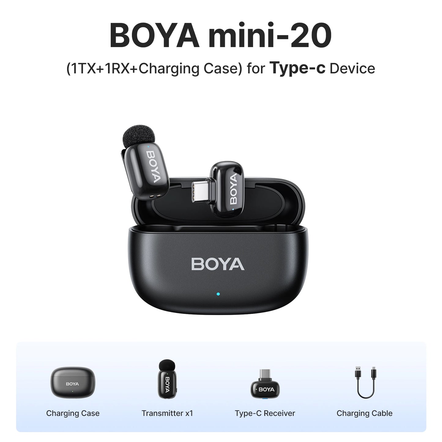 BOYA BOYA Mini Microphone à revers Lavalier sans fil pour iPhone iPad Android type - c téléphone diffusion en direct enregistrement Audio vidéo Vlog - Mr Connected