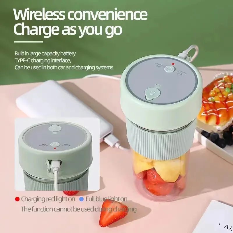 Mini presse - agrumes électrique Portable sans fil, Rechargeable, tasse à 6 lames, mélangeur de Smoothie aux fruits, mélangeur de purée - Mr Connected