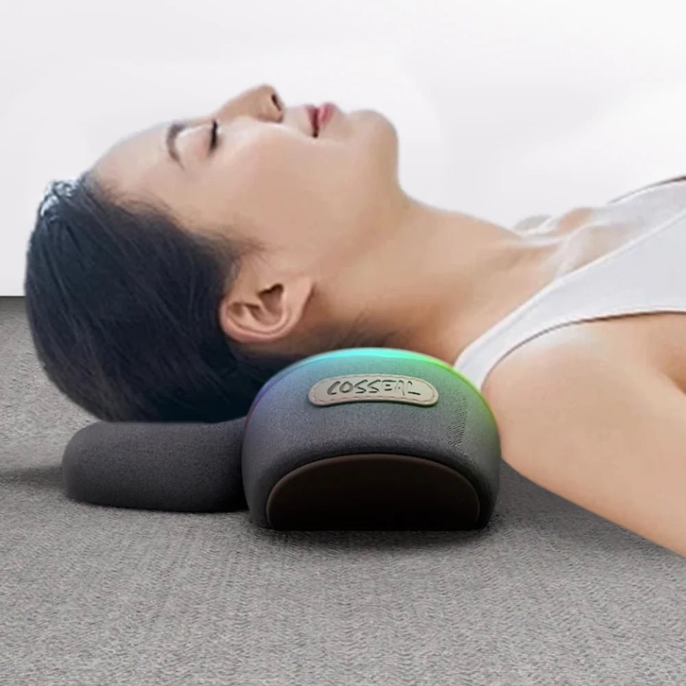 Masseur de cou ergonomique en mousse à mémoire de forme, oreiller chauffant et vibrant pour les épaules, multifonction pour le cou, le dos et les épaules - Mr Connected