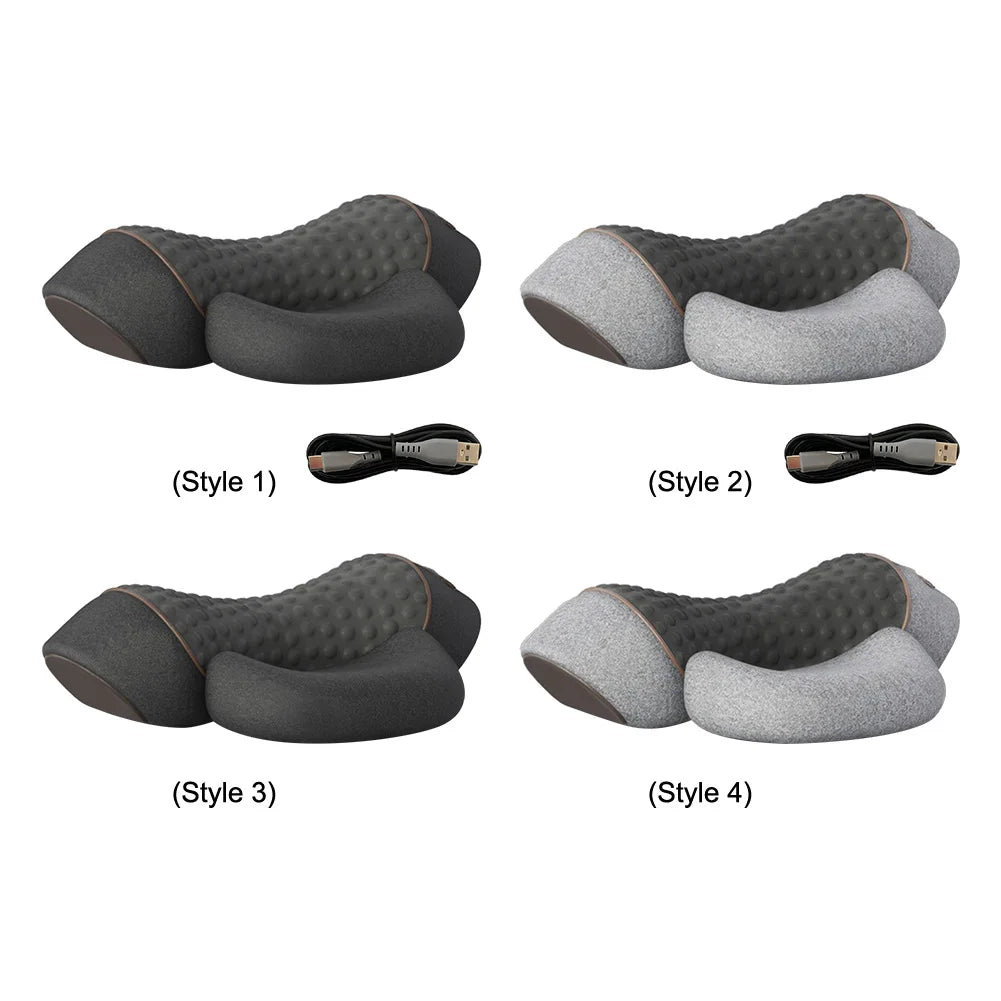 Masseur de cou ergonomique en mousse à mémoire de forme, oreiller chauffant et vibrant pour les épaules, multifonction pour le cou, le dos et les épaules - Mr Connected