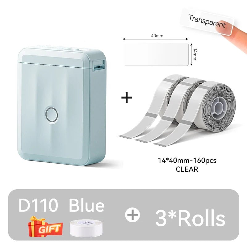 NIIMBOT D110 Version améliorée imprimante d'étiquettes thermiques Mini fabricant d'étiquettes intelligent Portable avec ruban pour bureau maison cuisine école - Mr Connected