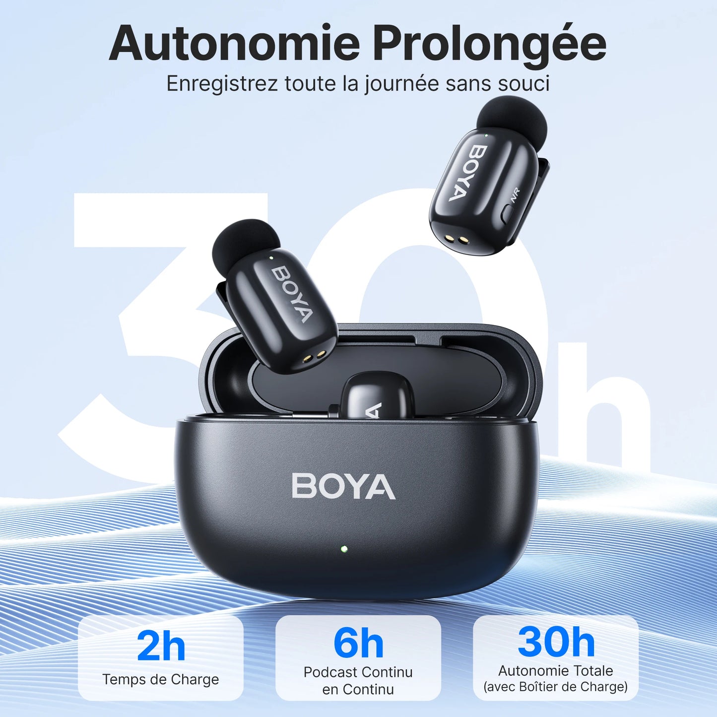 BOYA BOYA Mini Microphone à revers Lavalier sans fil pour iPhone iPad Android type - c téléphone diffusion en direct enregistrement Audio vidéo Vlog - Mr Connected
