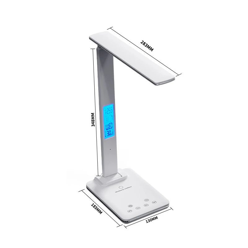 Lampe de bureau LED avec chargeur sans fil et port USB enfichable, veilleuse tactile à intensité variable, pour le soin des yeux, pour les jeux, la lecture à domicile - Mr Connected