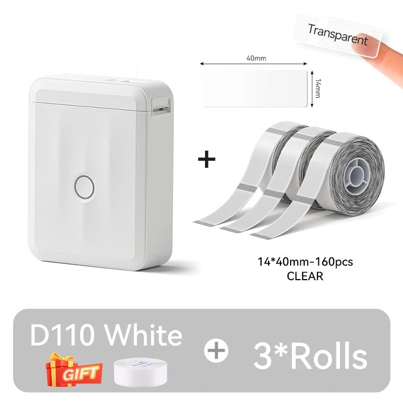 NIIMBOT D110 Version améliorée imprimante d'étiquettes thermiques Mini fabricant d'étiquettes intelligent Portable avec ruban pour bureau maison cuisine école - Mr Connected