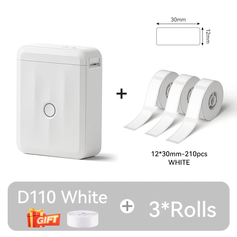 NIIMBOT D110 Version améliorée imprimante d'étiquettes thermiques Mini fabricant d'étiquettes intelligent Portable avec ruban pour bureau maison cuisine école - Mr Connected