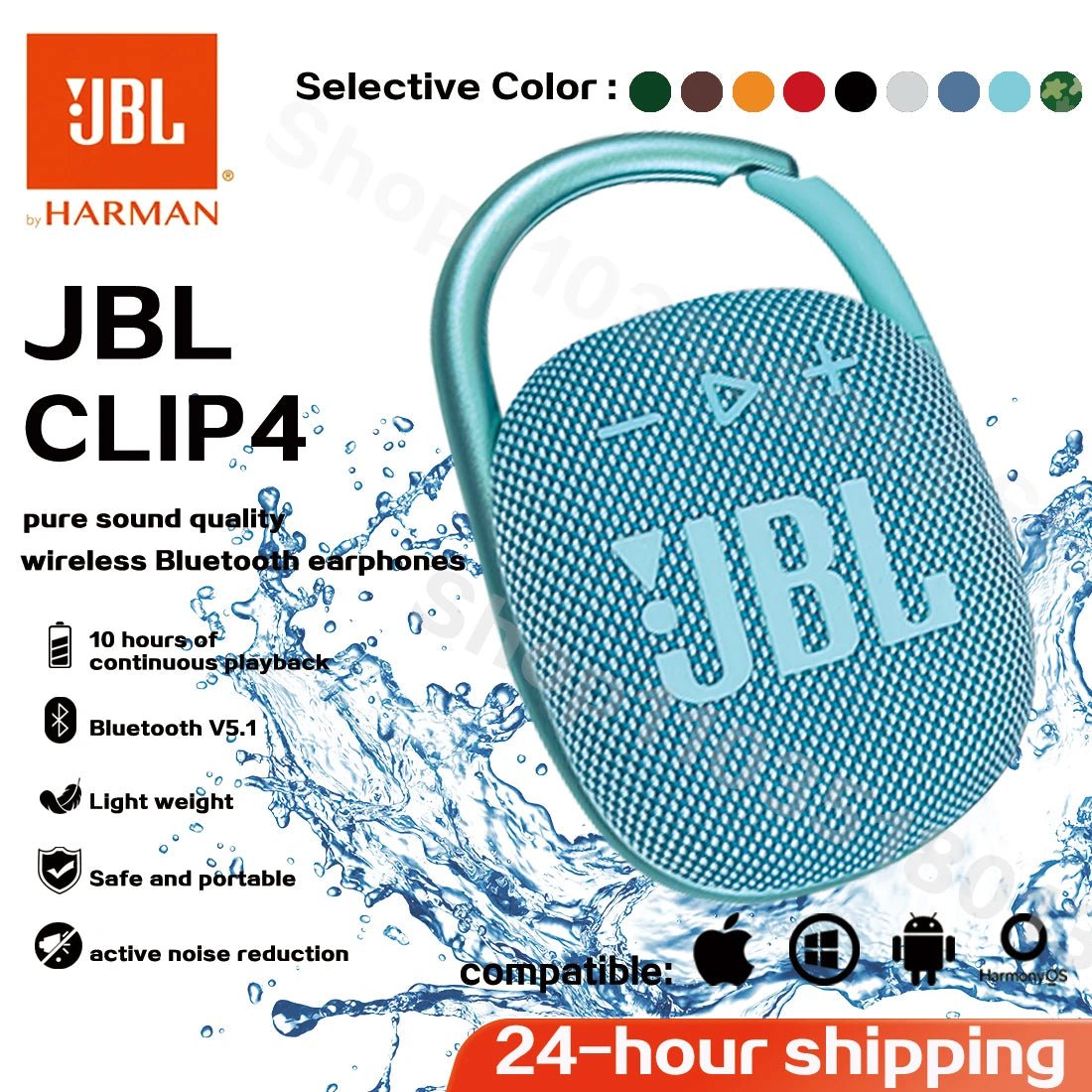 Original JBL CLIP 4 sans fil Bluetooth haut - parleur Portable caisson de basses haut - parleur extérieur Mini haut - parleur IP67 anti - poussière et étanche - Mr Connected
