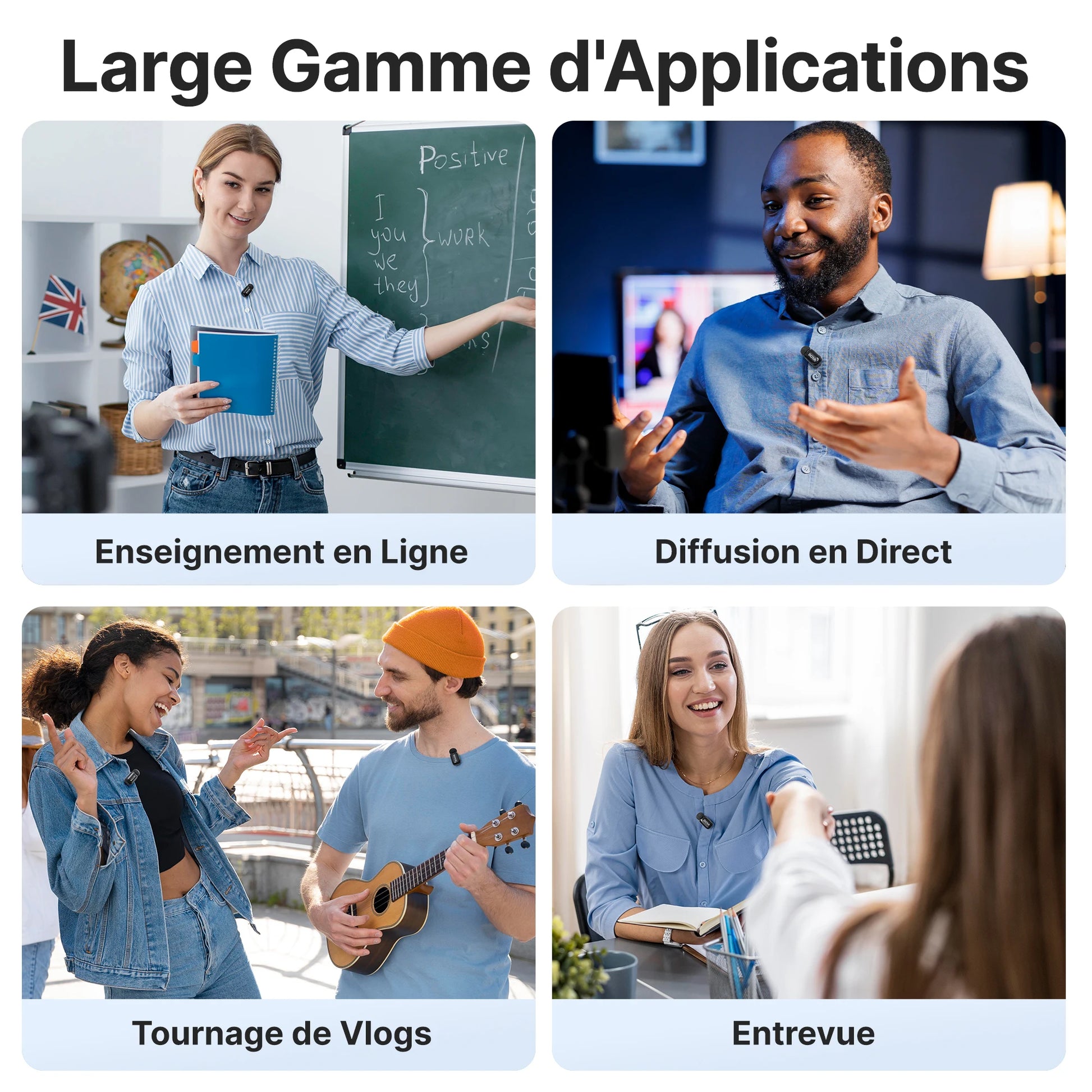 BOYA BOYA Mini Microphone à revers Lavalier sans fil pour iPhone iPad Android type - c téléphone diffusion en direct enregistrement Audio vidéo Vlog - Mr Connected