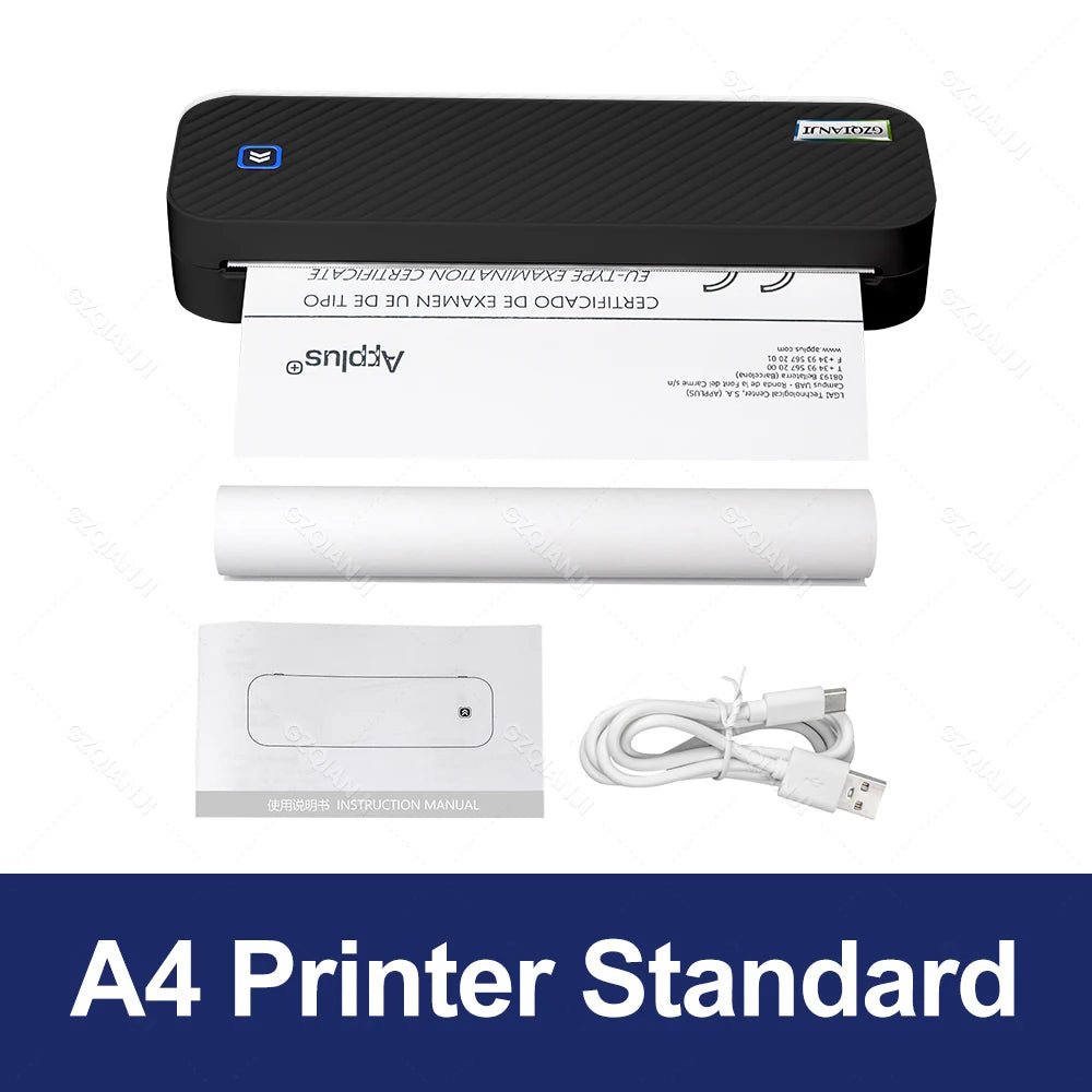 Imprimante thermique Portable A4 Bluetooth Photos PDF Machine d'impression de documents rouleaux pliés papier pour le travail de bureau maison école voyage - Mr Connected