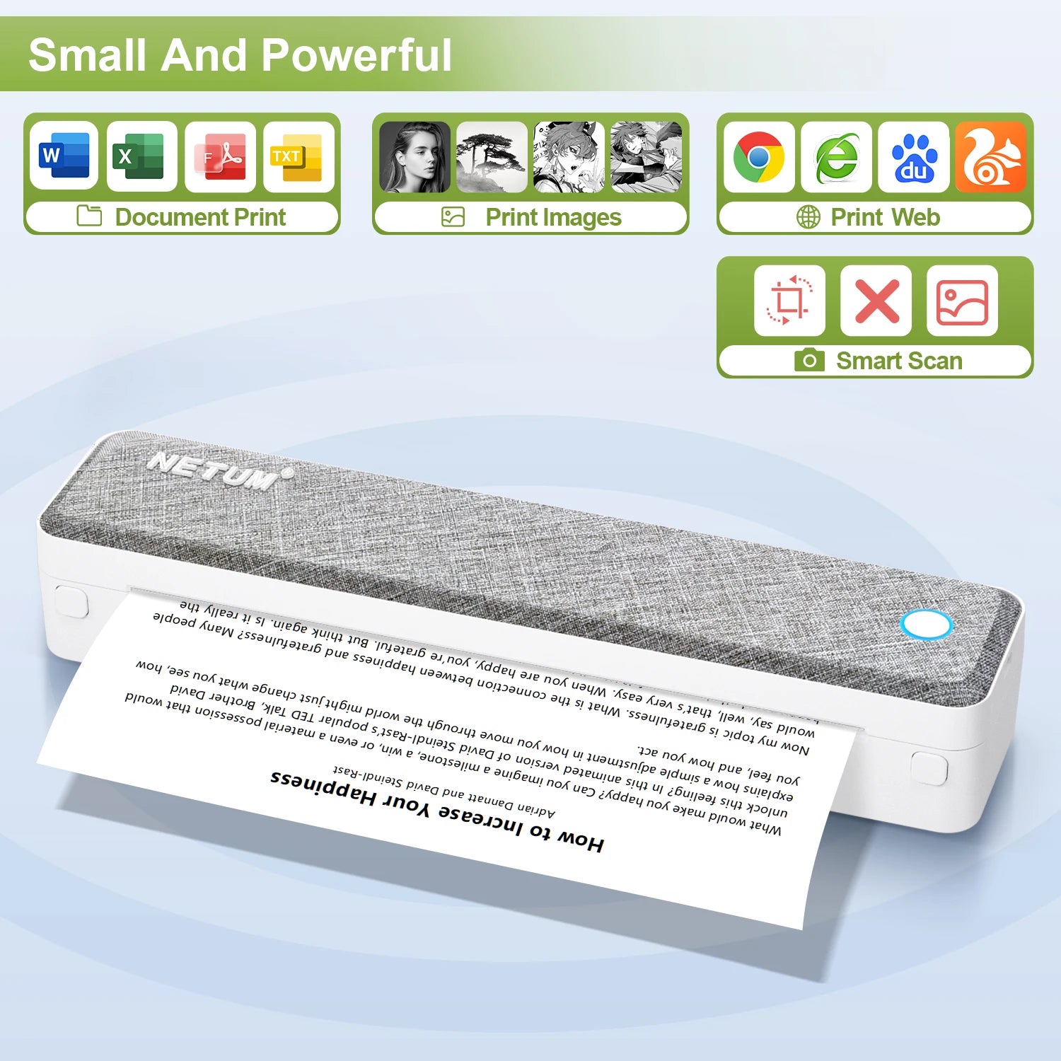 A4 Bluetooth voyage d'affaires imprimer partout sans encre 203DPI Portable imprimante thermique Rechargeable LT - P10 - Mr Connected