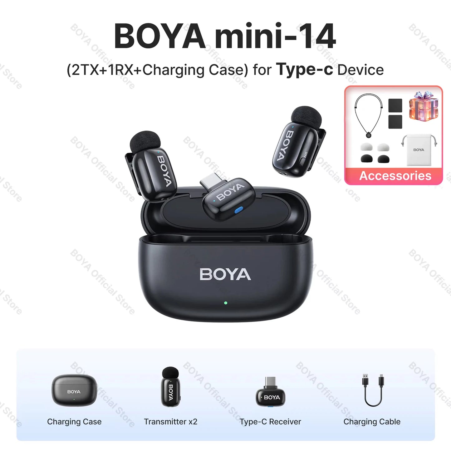 BOYA BOYA Mini Microphone à revers Lavalier sans fil pour iPhone iPad Android type - c téléphone diffusion en direct enregistrement Audio vidéo Vlog - Mr Connected