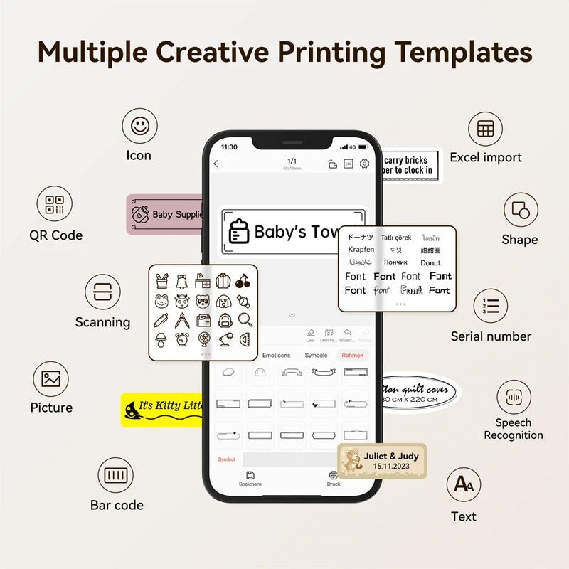 NIIMBOT D110 Version améliorée imprimante d'étiquettes thermiques Mini fabricant d'étiquettes intelligent Portable avec ruban pour bureau maison cuisine école - Mr Connected